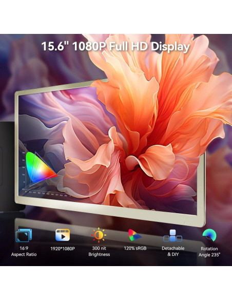 Extensor de Pantalla Triple Domyfan 15.6" FHD 1080P USB-C