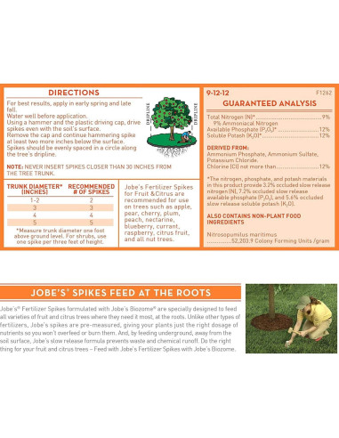 Picos de Fertilizante Jobe's 01612 para Árboles Frutales - 2 Pack