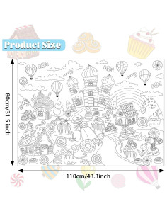 Póster Gigante para Colorear Candyland 80x110cm Naozinebi 2