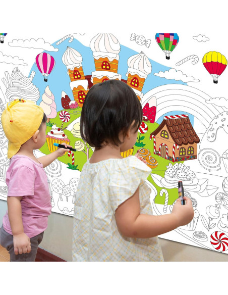 Póster Gigante para Colorear Candyland 80x110cm Naozinebi Póster Gigante para Colorear Candyland 80x110cm Naozinebi