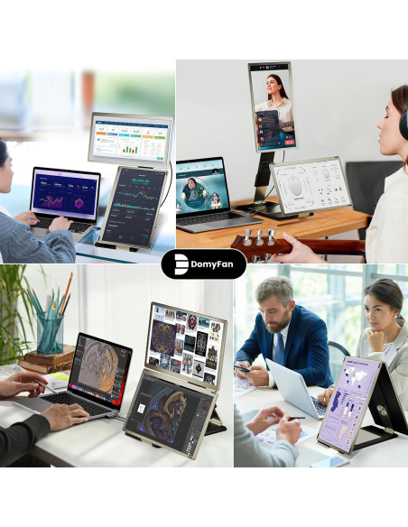 Extensor de Pantalla Triple Domyfan 15.6" FHD 1080P USB-C