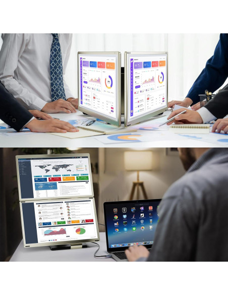 Extensor de Pantalla Triple Domyfan 15.6" FHD 1080P USB-C