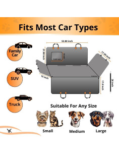 Funda de Asiento para Perros YonaKnows - Impermeable y Antideslizante 2