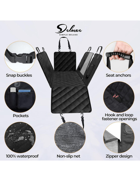 Cubierta de Asiento para Perros Simple Deluxe Impermeable