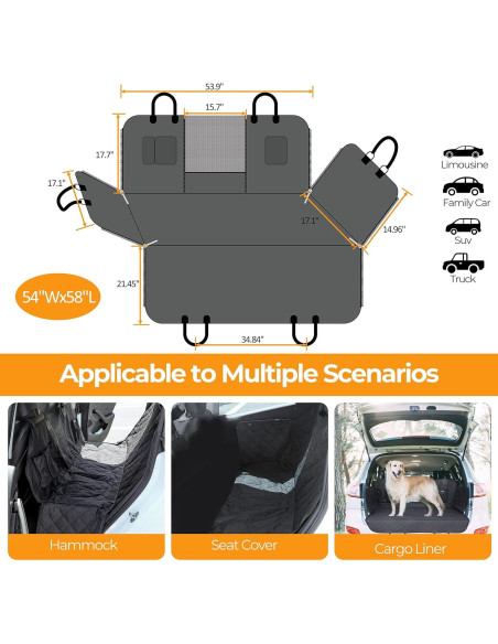 Cubierta de Asiento para Perros Simple Deluxe Impermeable