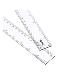 Regla Plástica Transparente EBOOT 30.48 cm - Paquete de 2