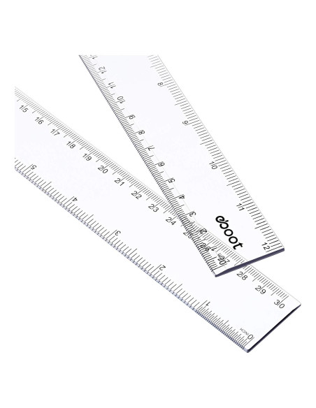 Regla Plástica Transparente EBOOT 30.48 cm - Paquete de 2