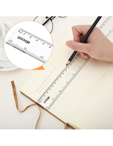 Regla Plástica Transparente EBOOT 30.48 cm - Paquete de 2