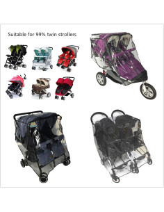 Cubierta de Lluvia Universal para Cochecito Doble EVA 2