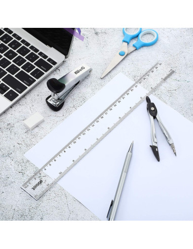 Regla Plástica Transparente EBOOT 30.48 cm - Paquete de 2