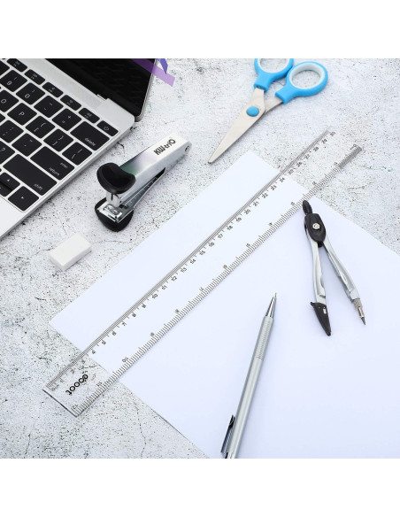 Regla Plástica Transparente EBOOT 30.48 cm - Paquete de 2