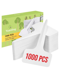 Etiquetas para Plantas 1000 Pcs Yuanling Plástico Blanco