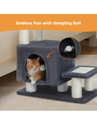 Escalera para Mascotas UYMI 3 en 1 con Rascador y Condominio