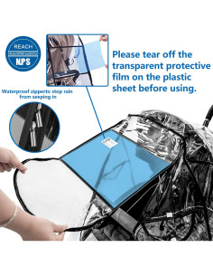 Cubierta de Lluvia Universal para Cochecito Bebé EVA Transparente 2