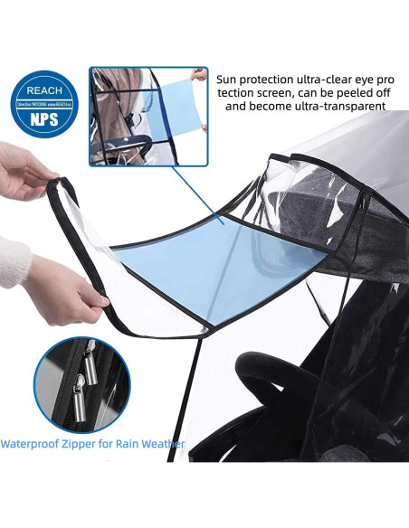 Cubierta de Lluvia Universal para Cochecito de Bebé EVA 56x99cm