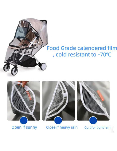Cubierta de Lluvia Universal para Cochecito de Bebé EVA 56x99cm
