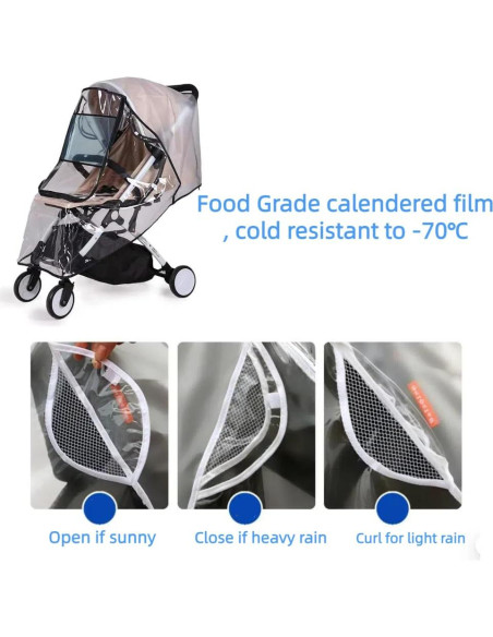 Cubierta de Lluvia Universal para Cochecito de Bebé EVA 56x99cm