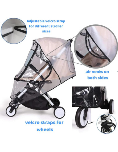 Cubierta de Lluvia Universal para Cochecito de Bebé EVA 56x99cm