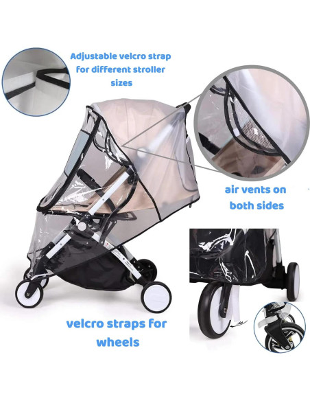 Cubierta de Lluvia Universal para Cochecito de Bebé EVA 56x99cm