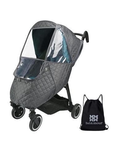 Cubierta de Lluvia para Cochecito Bebamour Gris Oscuro - Impermeable y UV