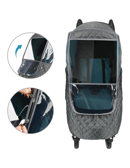 Cubierta de Lluvia para Cochecito Bebamour Gris Oscuro - Impermeable y UV
