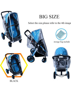 Cubierta de Lluvia para Cochecito de Bebé EVA Universal Grande 2