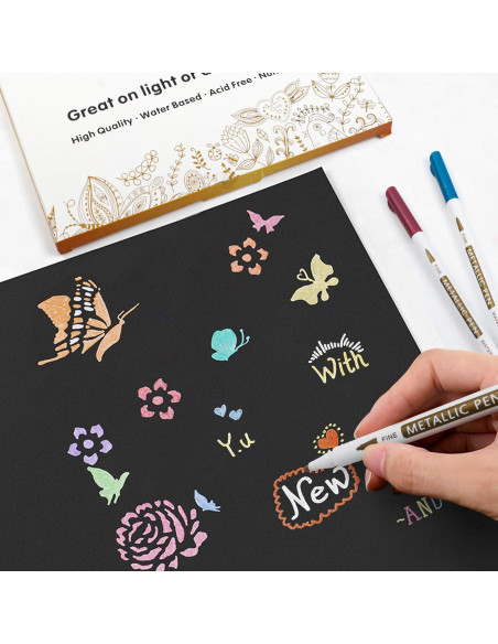 Paquete de 30 Marcadores Metálicos Lineon 24 Colores Punta Fina