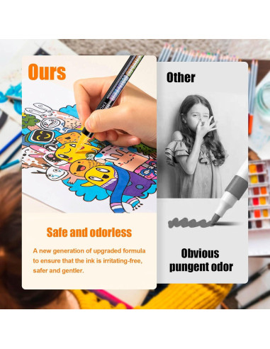 Marcadores de Pintura Acrílica Leilifre 60 Colores Doble Punta