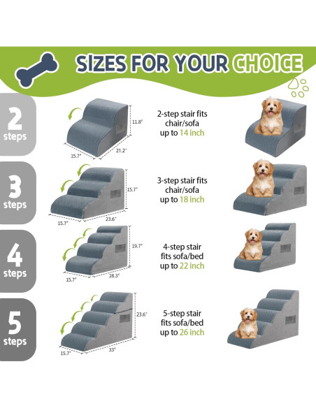 Escaleras para perros Yukfona 5 escalones antideslizantes 60 cm Escaleras para perros Yukfona 5 escalones antideslizantes 60 cm