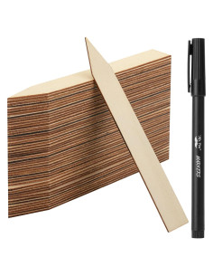 Etiquetas de Madera para Plantas Mr. Pen - 100 Pcs, 15.24 cm