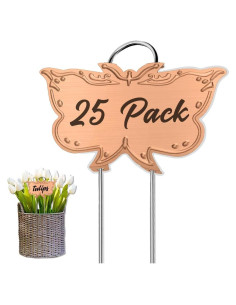 Etiquetas de Jardín de Metal TCYPUHL 25 Piezas Mariposa Dorada