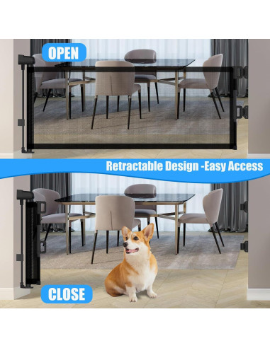 Puerta Retráctil para Perros YORWHIN 35.56 cm Negra Expandible