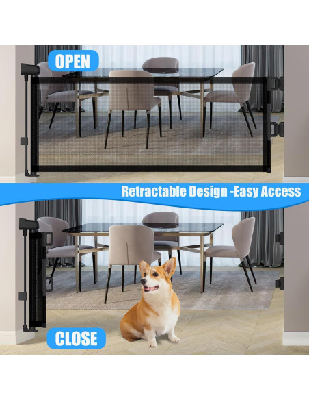 Puerta Retráctil para Perros YORWHIN 35.56 cm Negra Expandible Puerta Retráctil para Perros YORWHIN 35.56 cm Negra Expandible