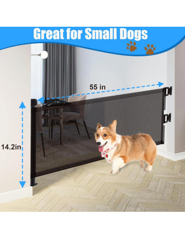 Puerta Retráctil para Perros YORWHIN 35.56 cm Negra Expandible