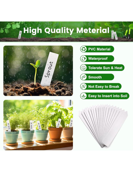 Etiquetas de Jardín KINGLAKE 600 Pcs 2x10 cm PVC Blancas