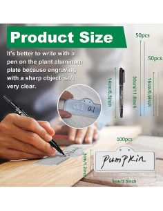 Etiquetas de Aluminio para Plantas ARGCONNER - 100 Piezas 2