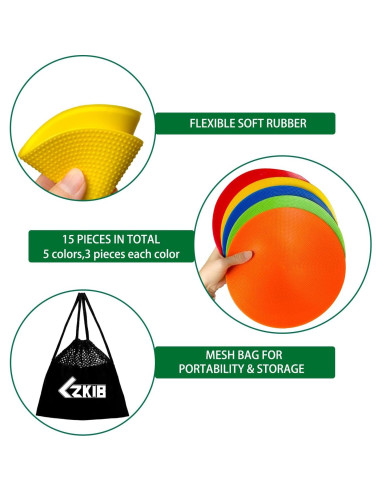Marcadores de Piso de Goma LZKIB 23 cm Antideslizantes 15 Piezas