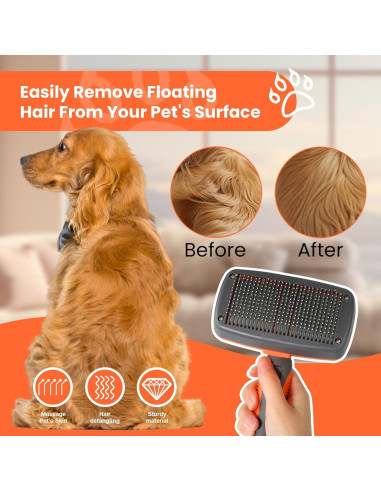 Cepillo Autolimpiante LION TAMER para Perros y Gatos Grande