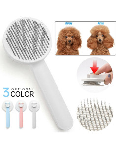 Cepillo Slicker Autolimpiante Falnatco para Gatos y Perros Azul 2