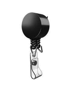 Portador Retráctil Doble Bungee Genérico Negro - Llaves e Insignias