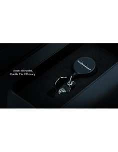 Portador Retráctil Doble Bungee Genérico Negro - Llaves e Insignias 2