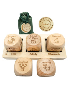 Juego de Dados de Citas de Lujo - Wood Enchantments - 5 Dados