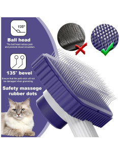 Cepillo para Gatos Garstor Azul Oscuro - Pelo Largo y Corto 2