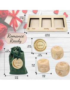 Juego de Dados de Citas de Lujo - Wood Enchantments - 5 Dados 2