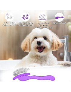 Cepillo Slicker para Perros COZYGIFT Grande Púrpura 2 en 1 2