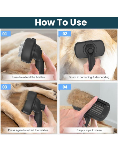 Cepillo Autolimpiante Richpet para Perros y Gatos - Grande