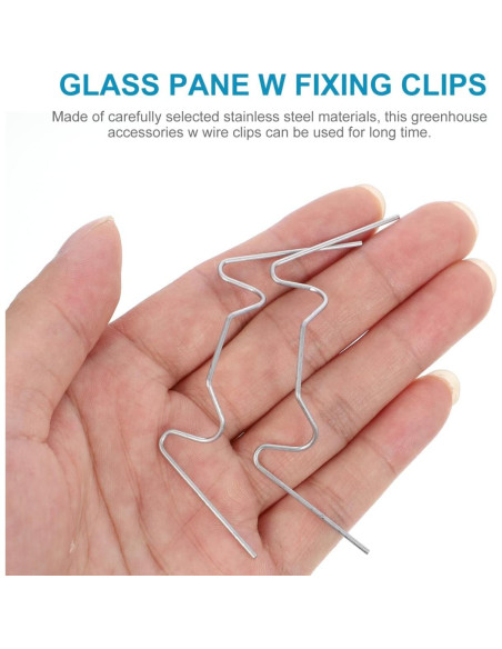 25 Clips de Acristalamiento Housoutil Acero Inoxidable 7.5x3.4cm