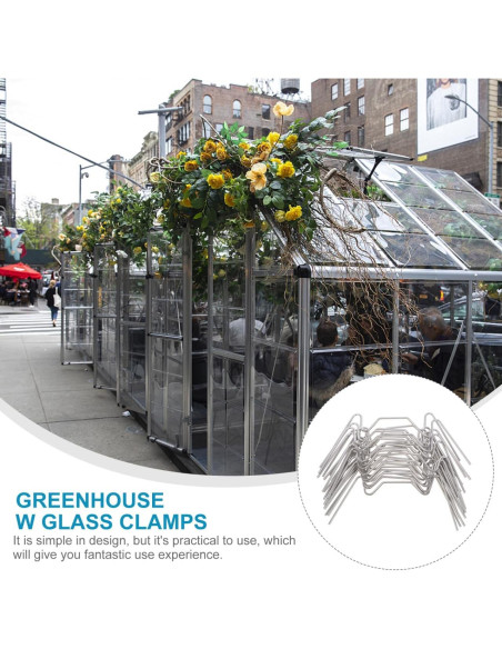 25 Clips de Acristalamiento Housoutil Acero Inoxidable 7.5x3.4cm