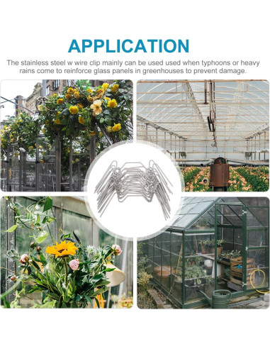 25 Clips de Acristalamiento Housoutil Acero Inoxidable 7.5x3.4cm