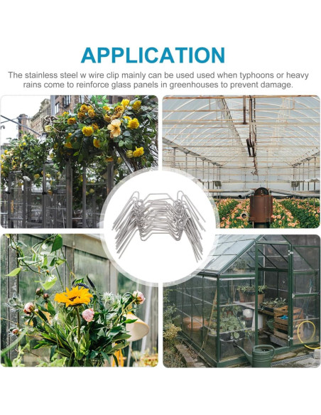 25 Clips de Acristalamiento Housoutil Acero Inoxidable 7.5x3.4cm